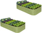 2-Pack Galvanized Raised Garden Bed 8x4x1.5 | 10x2x1.5 ft, 18" Tall Metal Planter Boxes Outdoor for Vegetable Herbs, Modular Raised Flower Bed for Gardening with Zn-Al-Mg Coated - Moss Green