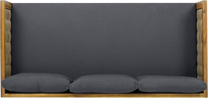 Merax 67.5" Outdoor Patio Daybed 3 Seater Sofa Bed,Acacia Wood Frame with Rattan Arm,Cushion & Pillow for Garden