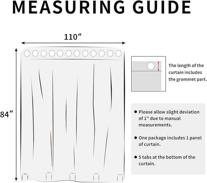 Easy-Going Linen Look Outdoor Curtains Waterproof Windproof Porch Curtains, Soft Thicken Outdoor Privacy Curtains for Patio, Gazebo, Grommet Top and Tab Bottom Drape, 1 Panel, 110x84 inch, Sky Blue