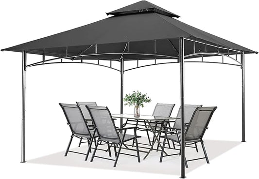 MASTERCANOPY Outdoor Garden Gazebo for Patios with Stable Steel Frame (11x11, Dark Gray)
