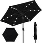 Best Choice Products 7.5ft Outdoor Solar Market Table Patio Umbrella for Deck, Pool w/Tilt, Crank, LED Lights - Black