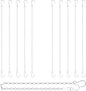 RIFNY Silver Chain for Hanging Plants, 24 Inch Small Plant Chains for Hanging Baskets Kits with Hooks for Bird Feeders Planters Billboards Lanterns Wind Chimes Ornaments Outdoor Indoor Use (10 PCS)