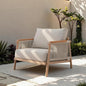 Acanva Modern All-Weather Aluminum Outdoor Patio Sofa with Thick Cushions, Olefin Fabric Sunroom Backyard Furniture, Light Khaki, Armchair