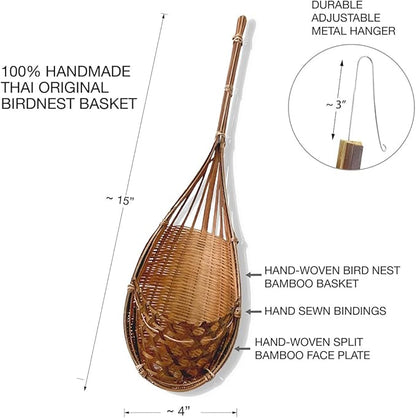 Handmade 100% Thai Bamboo Hanging Orchid Basket – 4 Inch Set of 6