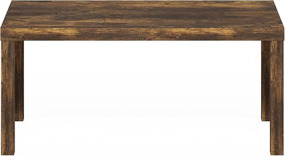 Furinno Classic Coffee Table, Modern Rectangle Coffee Table with 1.8" Triple Thick Tabletop, Side Table, Toolless Assembly, for Living Room, Home Office, Amber Pine
