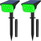 T-SUNUS Green Solar Spot Lights Outdoor Landscape Spotlights 2 Pack Dusk to Dawn Waterproof IP65 for St Patricks Day Halloween Christmas Accent Uplighting for Tree Yard Statue Graveyard Driveway Flag