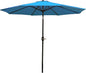 Sunnydaze Outdoor Patio Umbrella - Polyester Table Market Umbrella with Push-Button Tilt and Crank - 8 Sturdy Ribs - Turquoise - 9ft