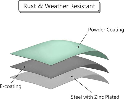 Outdoor Side Table, Outdoor/Indoor Metal Steel Patio Coffee Table, Round Weather Resistant Anti-Rust (Black)