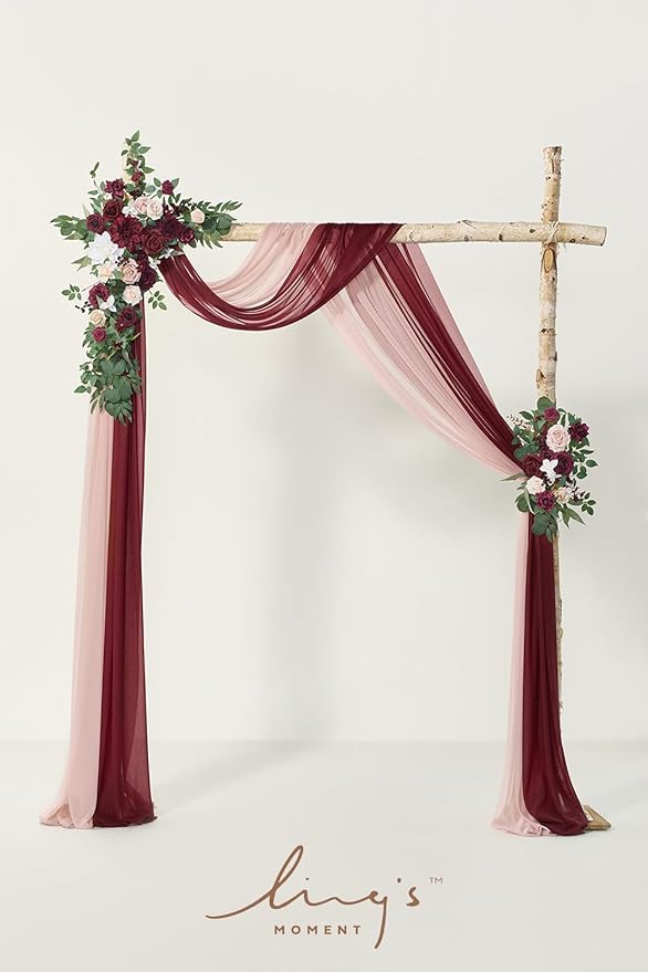 Artificial Wedding Arch Flower Swag Kit in Blush and Marsala Tones