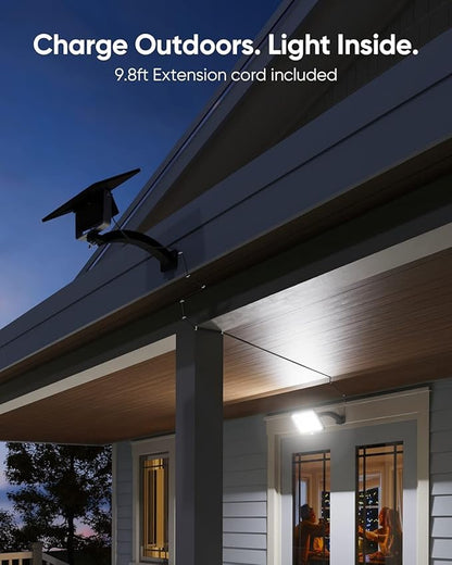 JACKYLED Upgraded Solar Flood Lights Outdoor Motion Sensor, 1000 Lumens Dusk to Dawn Solar Lights Outdoor, 48 LED, IP65 Waterproof, 3 Modes, Auto On/Off, Separate Solar Panel with 9.8ft Cord