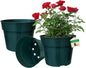 50 Pack 6 Inch Nursery Pots, Planting Grow Plastic Flower Pots, Thick Planters with Drainage Holes for Outdoor/Indoor Plants Succulent Herb (Green)