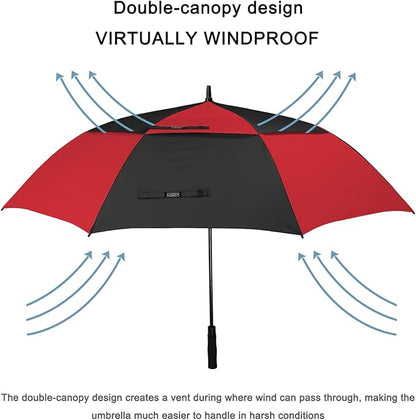G4Free 47/54/62/68/72 Inch Automatic Open Golf Umbrella Oversize Extra Large Double Canopy Vented Windproof Waterproof Stick Umbrellas