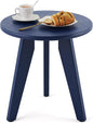 HDPS Outdoor Side Table, Small Round Side Table Weather-Resistant, Outdoor Side Tables for Patio, Porch, Deck, End Table for Plant Stand, Living Room, Bedroom, Navy