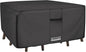 ULTCOVER 600D Tough Canvas Heavy Duty Square Patio Table and Chair Cover - Waterproof Outdoor General Purpose Furniture Covers 62 inch, Black