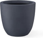 Kante 14 Inch Dia Round Concrete Planter, Indoor Outdoor Large Plant Pot with Drainage Hole and Rubber Plug for Home Patio Garden, Charcoal