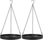 Plant Hanger Indoor Outdoor, Hanging Planter Baskets for Outdoor Indoor Plants, Hanging Plant Holder Tray for Plants, Metal Window Plant Hanger, Black Hanging Plant Shelf, 2 Pack