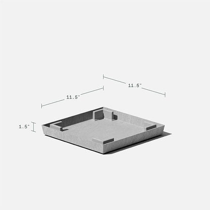 Veradek Nobleton Indoor/Outdoor Wide Square Planter (Light Grey, 22 inch - 2 Pack with 2 Saucer Trays)