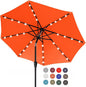 ABCCANOPY Durable Solar Led Patio Umbrellas with 32LED Lights 7.5FT (Orange)