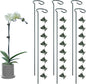 6 Pack Plant Support Stakes with 24 Pcs Plant Clips,Single Stem Support Stake Plant Cage Support Ring for Garden Flowers Rose Tomatoes Peony Lily Rose Herbs Vegetable (16 Inch)