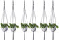 ELANE 6PCS Macrame Plant Hanger Indoor Hanging Planter Basket Decorative Tassels Flower Pot Holder for Indoor Outdoor Home Decor(6Pcs Grey)