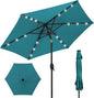 Best Choice Products 7.5ft Outdoor Solar Market Table Patio Umbrella for Deck, Pool w/Tilt, Crank, LED Lights - Cerulean