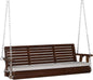 VINGLI Heavy Duty 880 LBS Patio Wooden Porch Swing Outdoor with Extra Cushion, Farmhouse Hanging Bench Tree Swing with Adjustable Chains for Yard | Garden | Lawn | Balcony (5 FT, Rustic)
