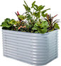 32" Extra Tall Raised Garden Bed Kits, 3.5 x 5 x 2.7ft Raised Planter Box Outdoor, 2 x 6.5 x 2.7ft Deep Root 6 in 1 Modular Metal Raised Beds for Gardening Vegetables Flowers Fruits - Sky Blue