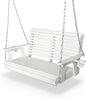 HDPE Porch Swing with 18/8 Stainless Steel Bolts, Ergonomic Design, Ultra Weather-Resistant, Heavy Duty 1200 LBS, for Outdoor Patio Garden Yard (Vanilla White)