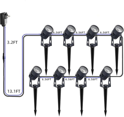 Smart RGB Low Voltage LED Spotlights, APP & Remote Control,Synchronous Dimming Lighting System, IP65 Waterproof,16 Million Colors for Outdoor Landscape,Yard,Garden,Holiday Decoration (8 Pack)