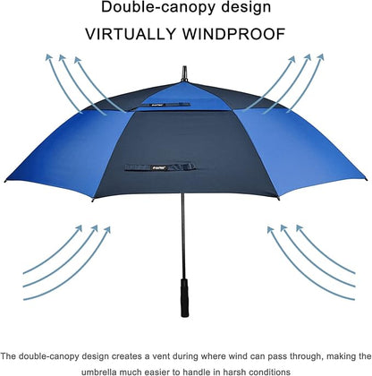 G4Free 47/54/62/68/72 Inch Automatic Open Golf Umbrella Oversize Extra Large Double Canopy Vented Windproof Waterproof Stick Umbrellas