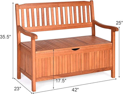 Storage Bench with Eucalyptus Frame, Removable Liner, Natural Finish
