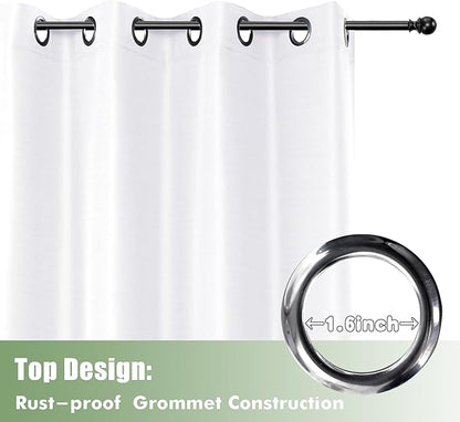 HolidayIdeas Outdoor Curtains for Patio Waterproof, 6 Panels - 54x84 Inches - Weatherproof Privacy Outsides Curtains for Cabana Porch Pergola, Sunlight & UV Blocking (White, Grommet Top)