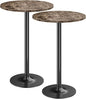 Furmax Bistro Pub Table Round Bar Height Cocktail Table for Home Bar, Round Bar Tables for Party, Dining Room, Living Room and Wedding, Metal Base MDF Top Obsidian, 40.6 Inch Height (2, Faux Marble)
