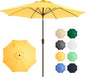 Ayge 9FT Large Outdoor Patio Umbrella Market Table Umbrella-UV Resistant, Easy Push Button Tilt and Crank, 8 Sturdy Fiberglass Ribs Heavy-Duty Pool Umbrella for Deck, Backyard,Garden,Yellow