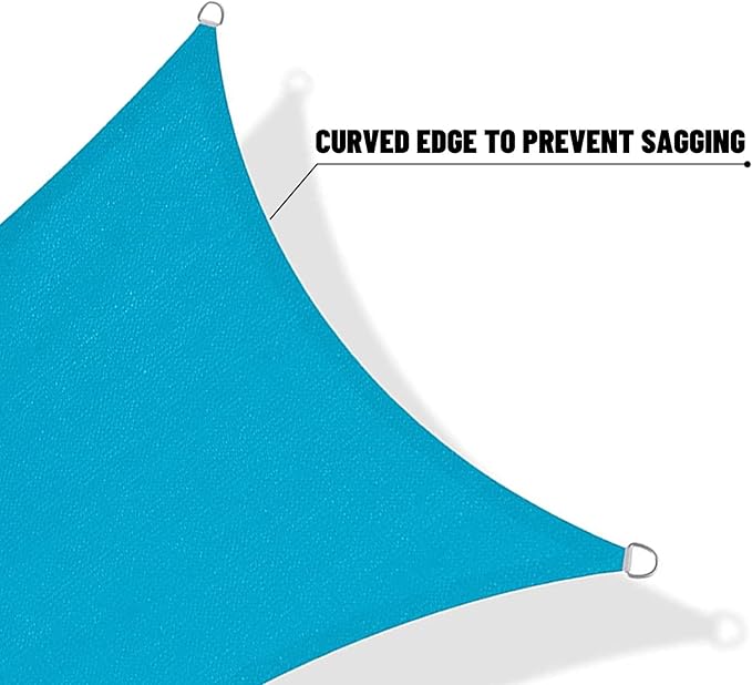 SUNNY GUARD Custom Size 14'x16'x16' Turquoise Blue Sun Shade Sail Right Triangle UV Block Shade for Backyard Yard Patio Deck Garden(Customized)