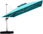 PURPLE LEAF 11 Feet Double Top Deluxe Square Outside Umbrella for Patio Offset Hanging Umbrella, Turquoise Blue