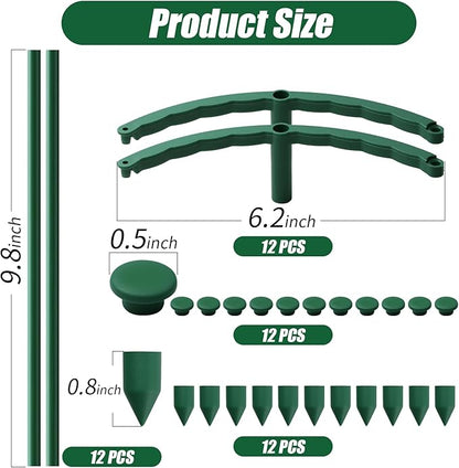 Uzoli 12 Pack Plant Support Stakes Sets - Versatile Plant Cages, Stackable 3 Tier Garden Flower Support，Plant Stakes for Indoor Outdoor Plants Tomato, Peony, Monstera, Hydrangea, Climbing Plants