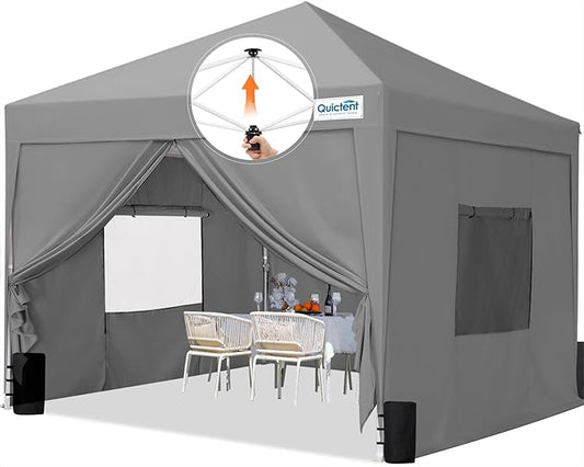 Quictent Privacy 10x10 Pop up Canopy Tent with Sidewalls and Roll-up Ventilated Windows, One Person Easy Setup, Outdoor Commercial Gazebo Shelter Enclosed Waterproof, Bonus 4 Sandbags