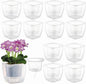 12-Pack Clear Self Watering Planters for Indoor Plants 7" Large African Violet Plant Pots Plastic Wick Flower Pots with Water Injection Hole, Orchid Plant Pot Set, Clear