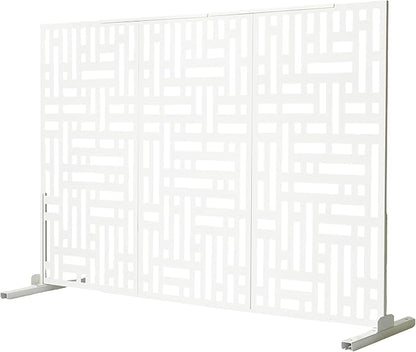 Oakland Living 6 ft. X 4 ft. White Freestanding Metal Privacy Screen Room Divider