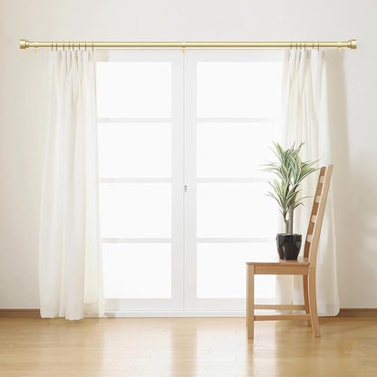 Time Forest Gold Curtain Rods for Windows 32 to 120 Inch (2.6-10 Feet), 1 Inch Diameter Adjustable Heavy Duty Extra Long Curtain Rod, Modern Style Indoor Outdoor Window Drapery Rods with End Caps