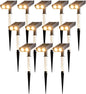 Solar Spot Lights Outdoor Adjustable Beam & PC Light Guide Column, 12 Pack Solar Lights Outdoor Waterproof IP65, 2 Modes & Auto On/Off Landscape Spotlights for Garden Yard Pathway Tree (Warm Yellow)