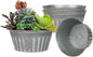 vensovo 9 Inches Silver Metal Rustic Plant Pots - 4 Pcs Large Shallow Galvanized Planters with Drain Hole and Rubber Plug, Rustproof Tin Bucket Succulent Pot Indoor Farmhouse Vintage Style for Decor