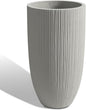Tall Planters for Outdoor Plants, Large Concrete Flower Pots for Garden Front Porch, Patio, Indoor (Vertical Gray)