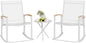 Shintenchi 3 Piece Outdoor Rocking Bistro Set, Textilene Fabric Small Patio Furniture Set, Front Porch Rocker Chairs Conversation Set with Table for Lawn, Garden, Balcony, Poolside (White)