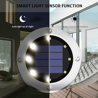 4.6inch Solar Lights Outdoor Waterproof,12Pack Solar Lights for Outside,Solar Garden Lights Landscape Lighting for Patio Pathway Lawn Yard Deck Driveway Walkway(White Light)