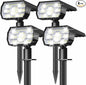 NYMPHY Solar Lights Outdoor Waterproof IP68, 56 LED 3 Lighting Modes Solar Powered Garden Yard Spot Solar Lights for Outside Landscape- 4 Pack (Cool White)