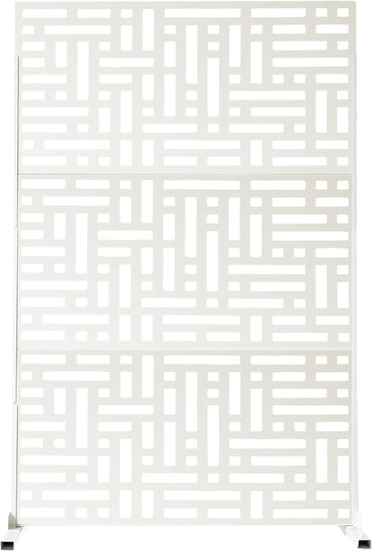 Oakland Living 6 ft. X 4 ft. White Freestanding Metal Privacy Screen Room Divider