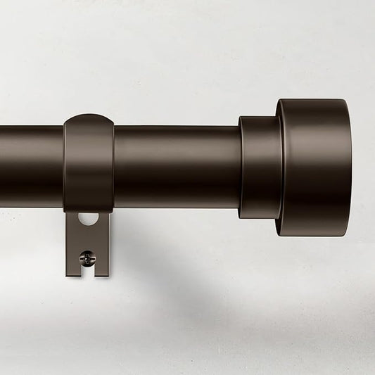 Curtain Rods for Windows 28 to 48, 1 Inch Adjustable Heavy Duty Long Window Outdoor Curtain Rod for Patio, Drapery Rods with Simple End Caps, Size 32"-60", Antique Bronze