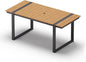 Outdoor Dining Table for 6, HDPS+ Aluminum Patio Dning Table with U-Shape Leg, Size: 67.4"*32.3"*29.6",Modern Rectangular Table for Lawn, Garden (Gray-Teak)